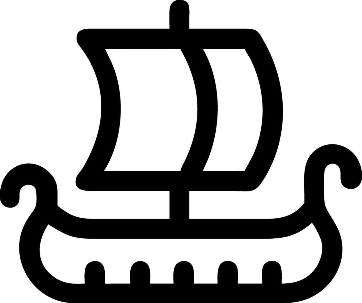 Artistic Viking Ship Icon Set vector
