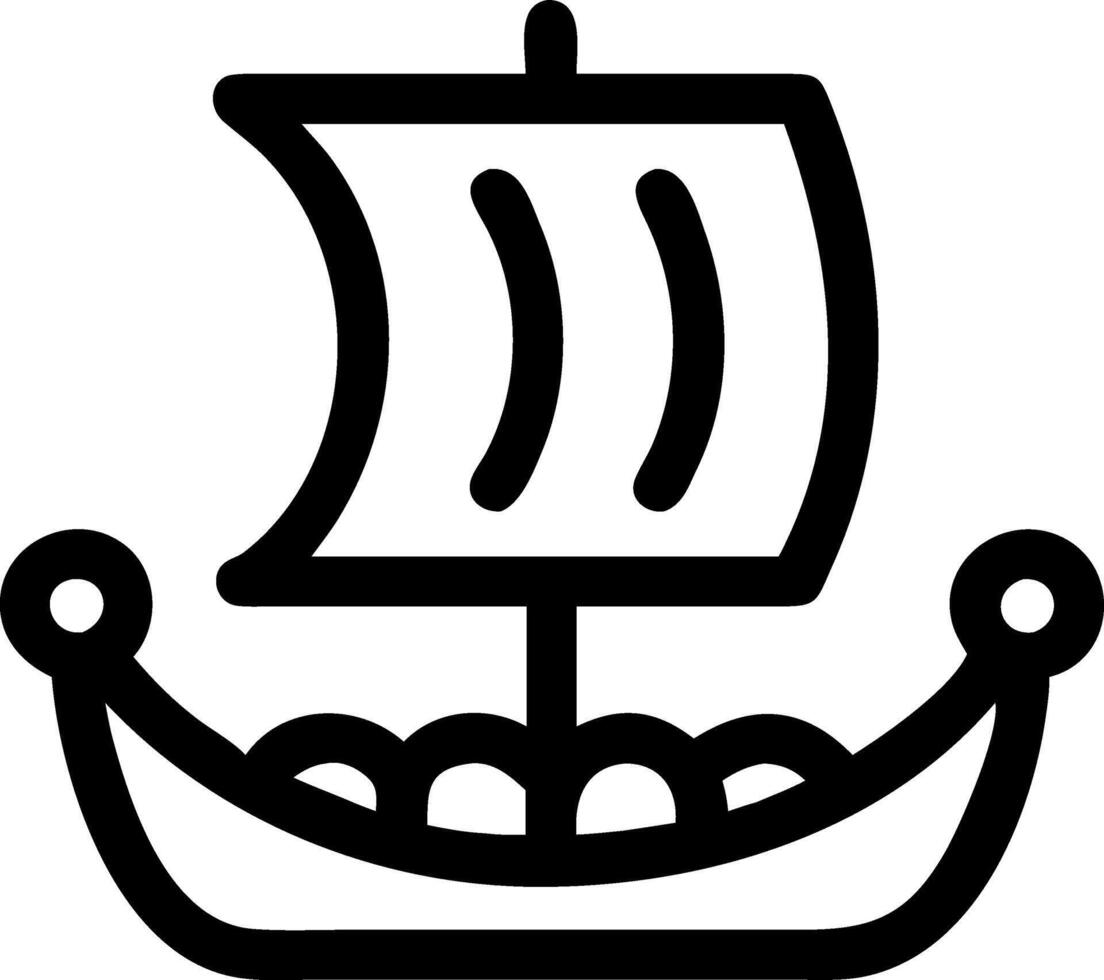 Norse Viking Ship Icon Designs vector