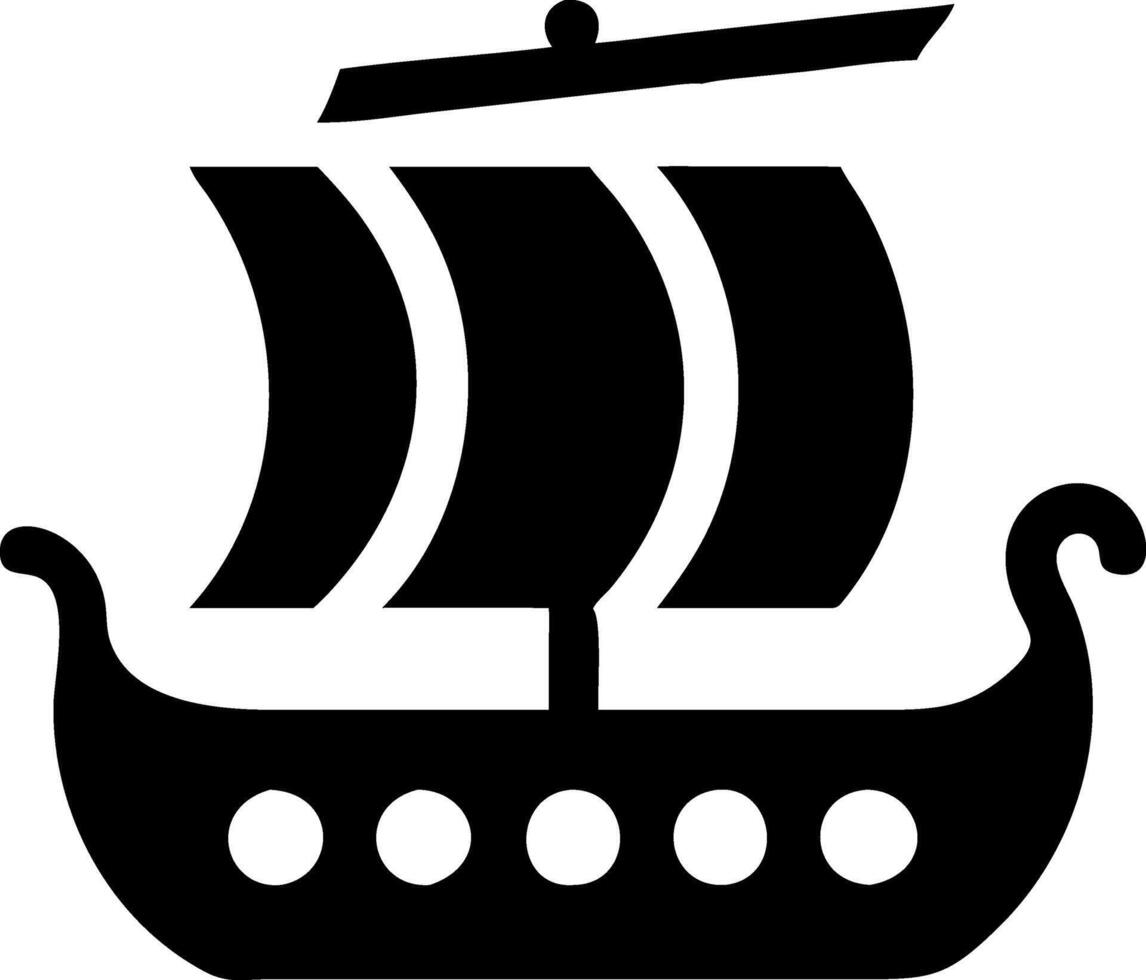 Historical Viking Ship Badge Designs vector