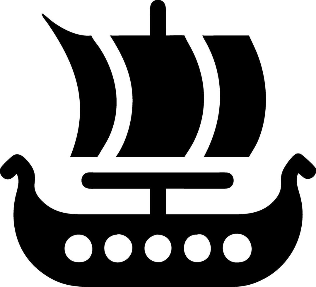 Classic Viking Ship Icon Collection vector