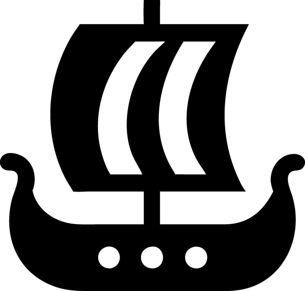 Minimalist Viking Ship Symbol Set vector