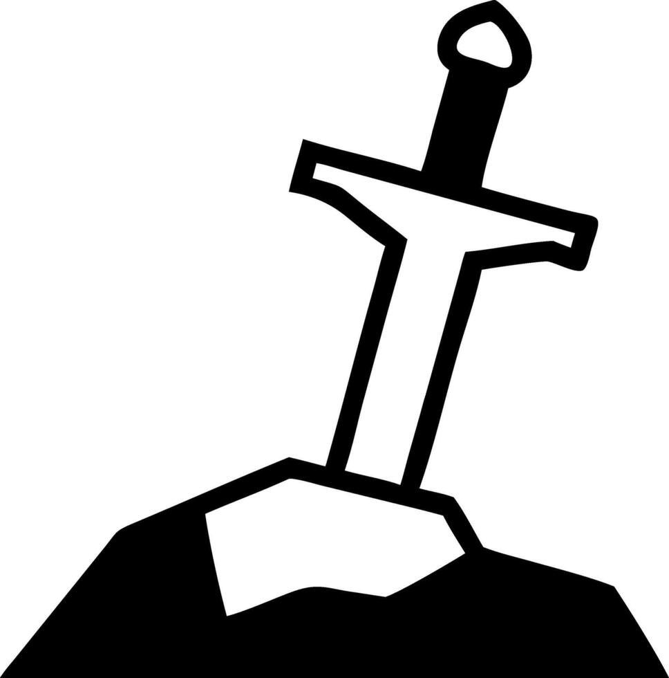 Enchanted Sword in Stone Emblem Set vector