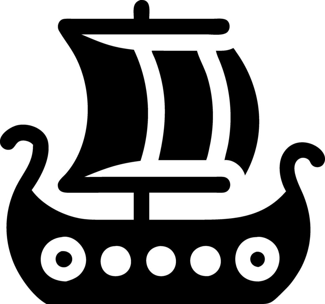 Norse Viking Ship Symbol Designs vector
