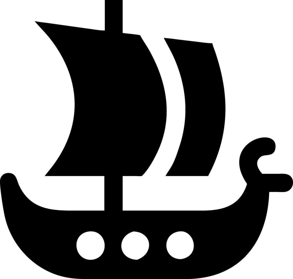Warrior Viking Ship Emblem Set vector