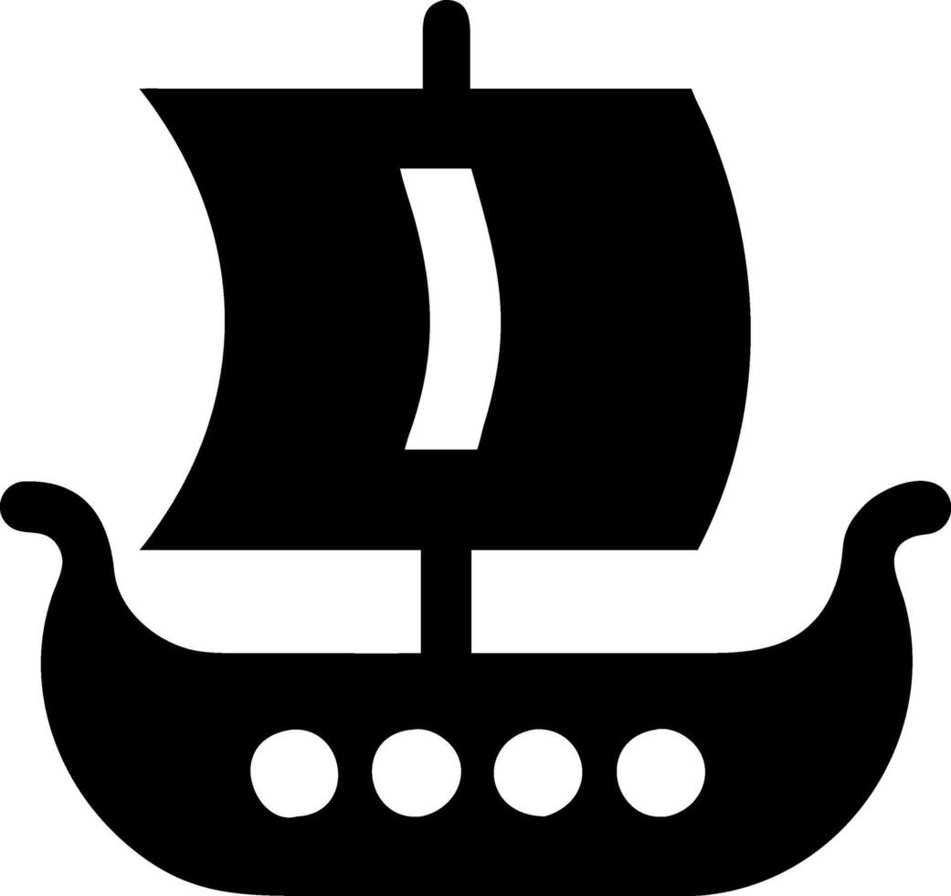 Traditional Viking Ship Icon Set vector