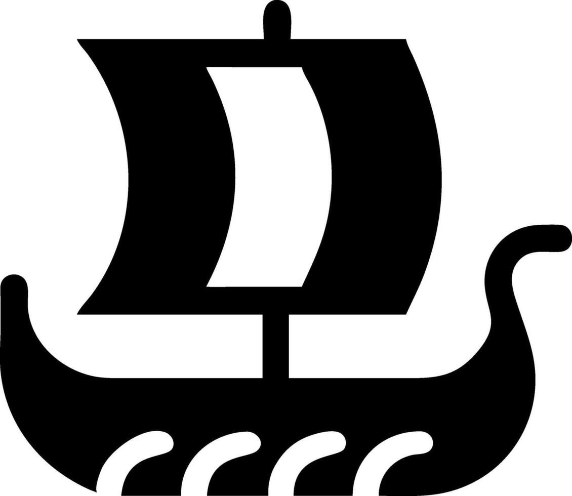 Simple Viking Ship Icon Collection vector