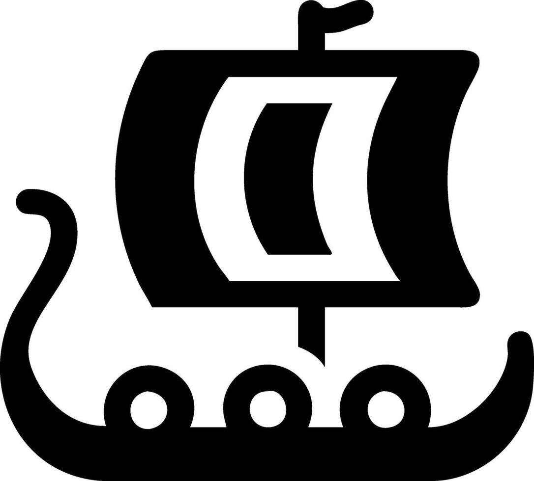Nordic Viking Ship Icon Designs vector