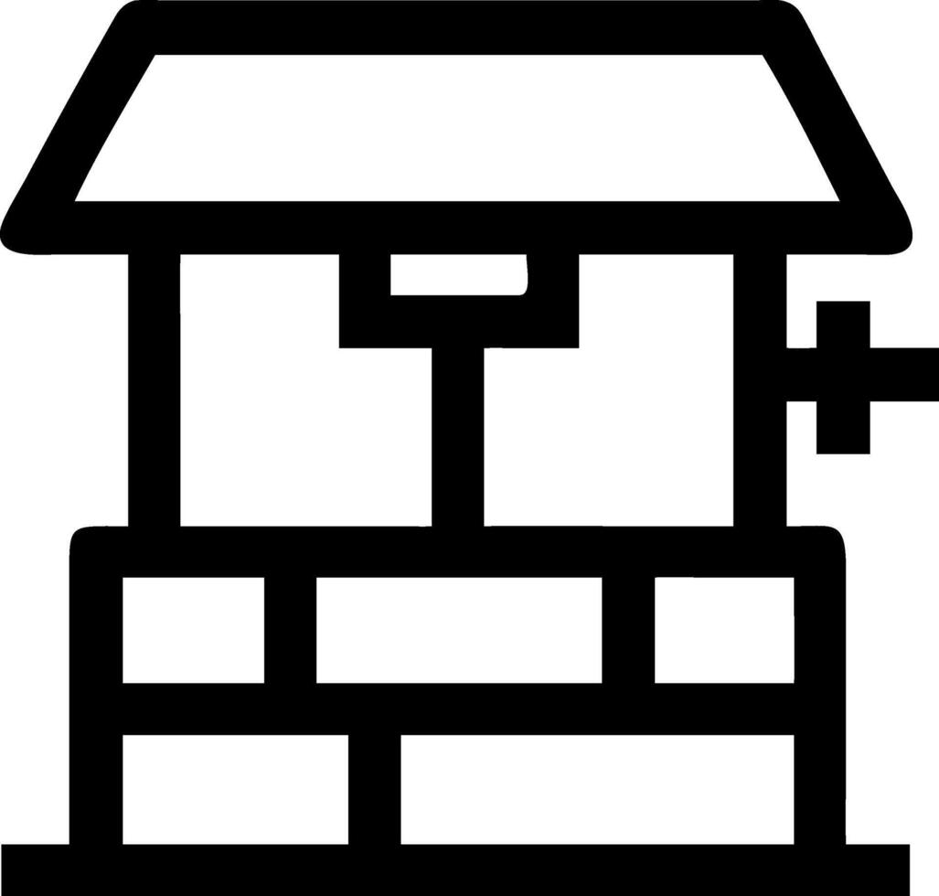Simple Wishing Well Icon Collection vector