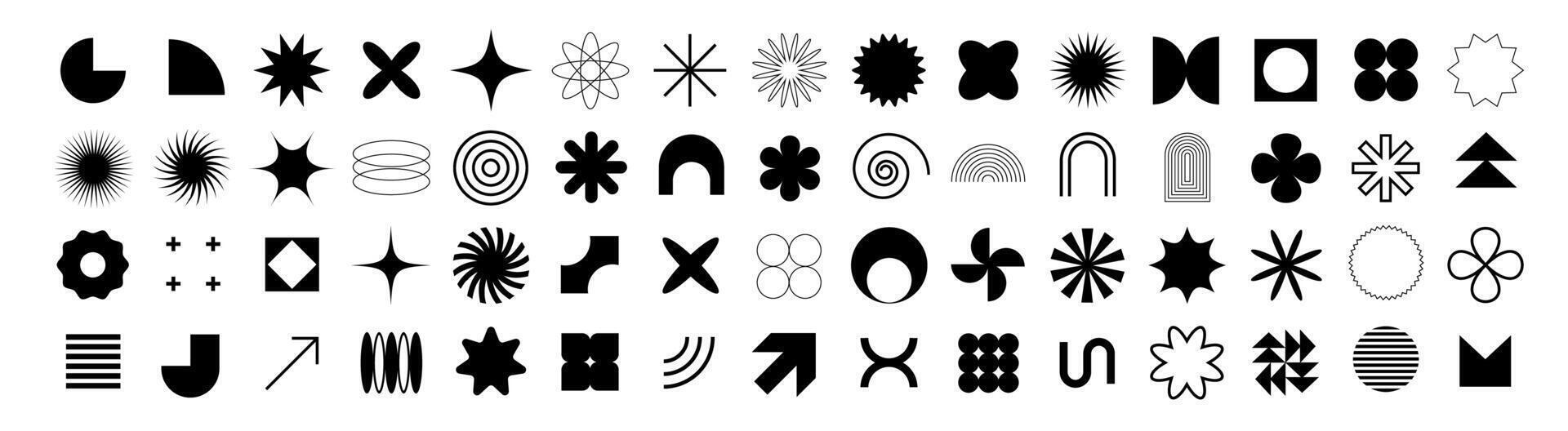Collection of brutalist figures. Geometric shapes for decoration. vector