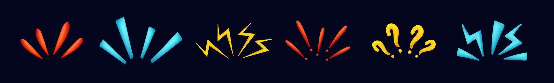 Emotional elements in cartoon style. vector
