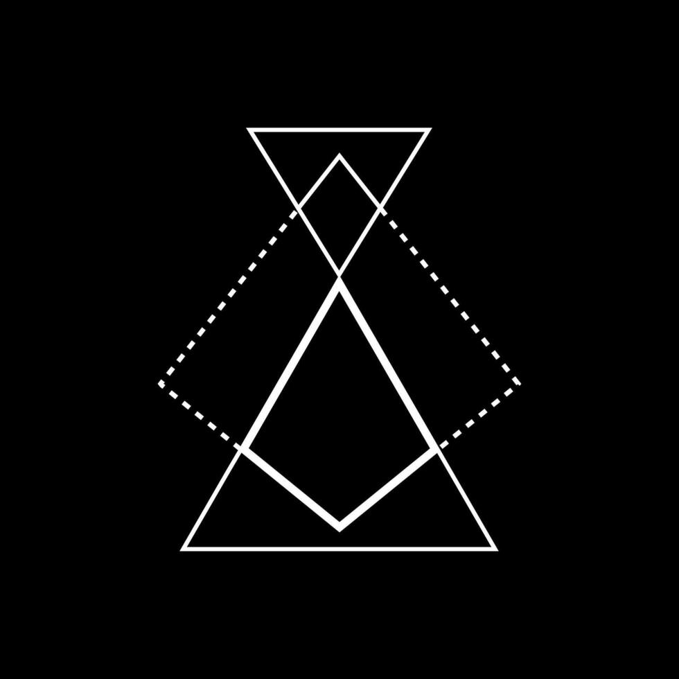 Sacred triangle with mystical lines and mandala design. vector
