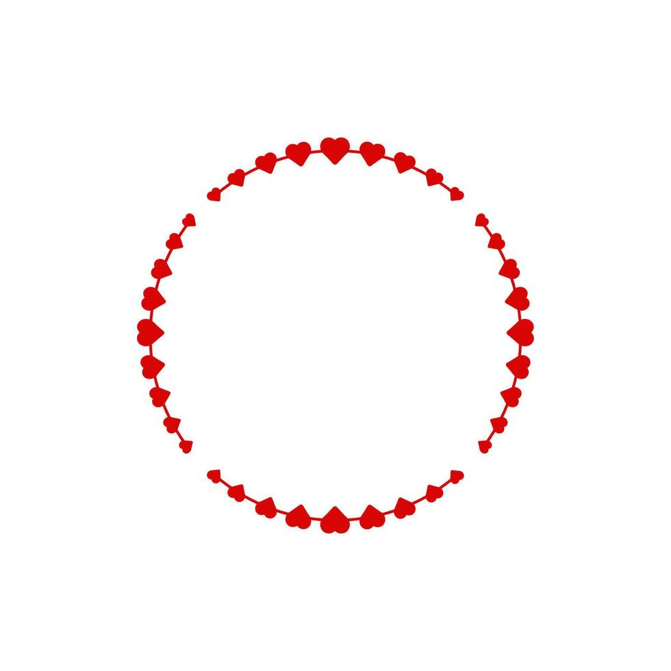 Circular heart frame with vintage style for Valentine cards. vector