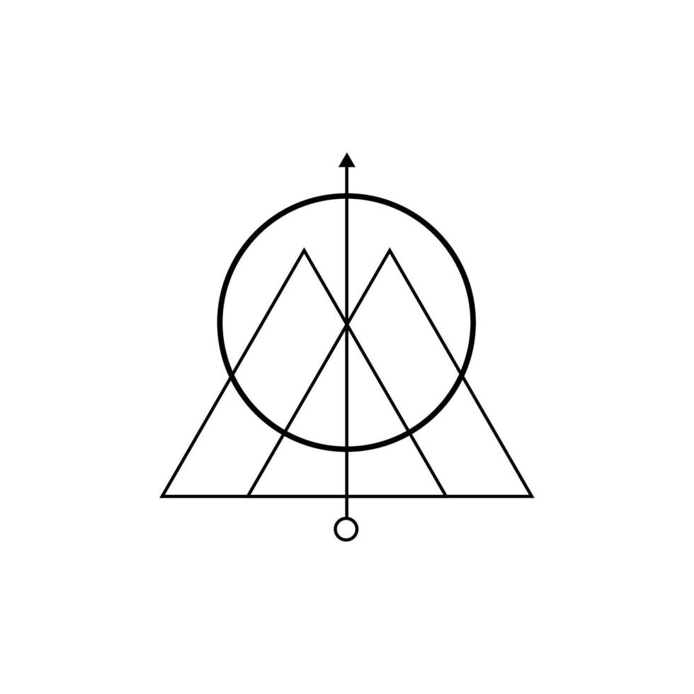Black triangle with masonic and sacred geometry. vector