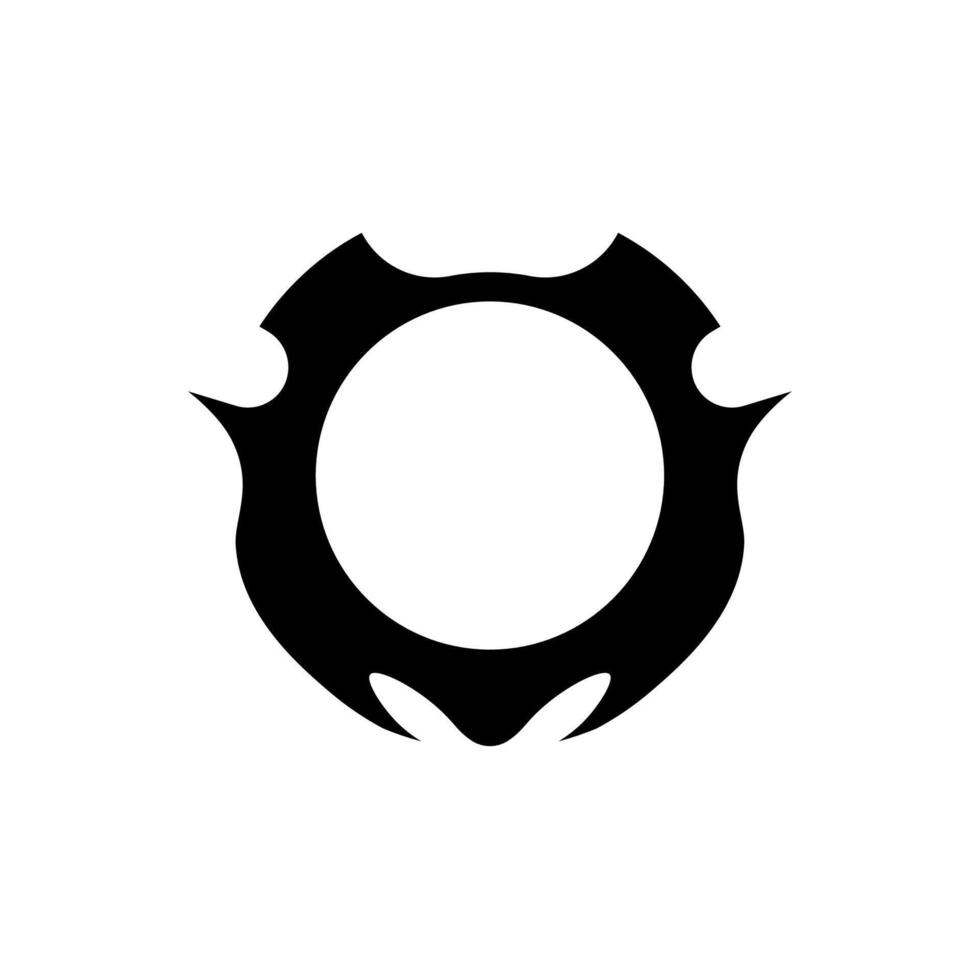 Edgy black avatar frame with horns for a gothic profile. vector