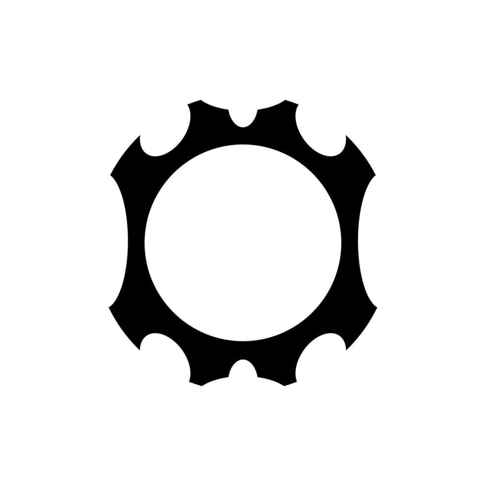 Futuristic black frame with horns for a dark, mythical avatar. vector
