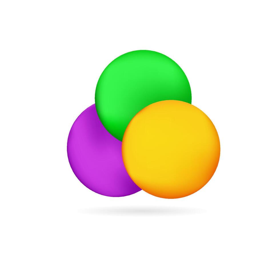 Geometric Venn diagram for colorful data layouts. vector