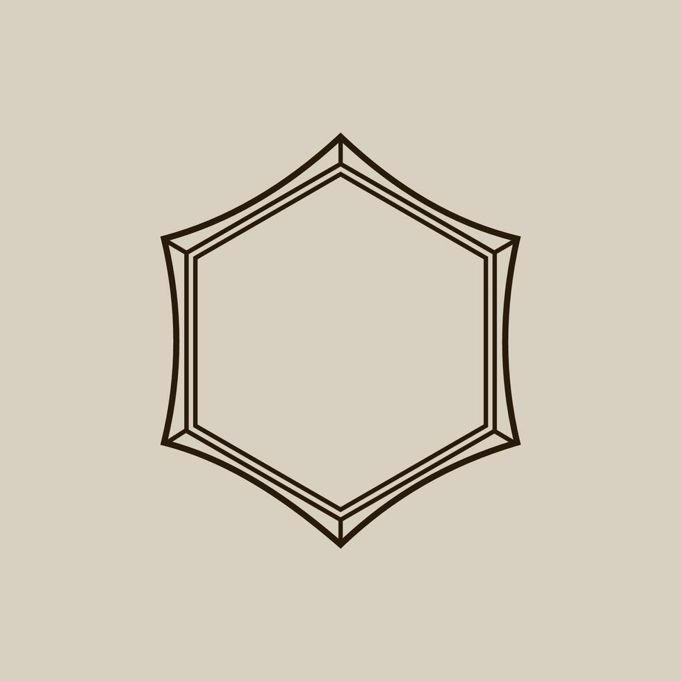 Sacred hex with spiritual, mystical symbols. vector