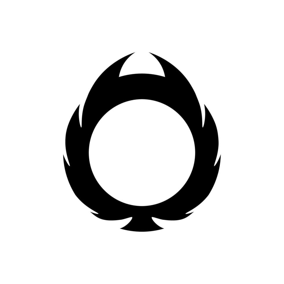 Black avatar frame with horns for a dark, scifi inspired profile vector