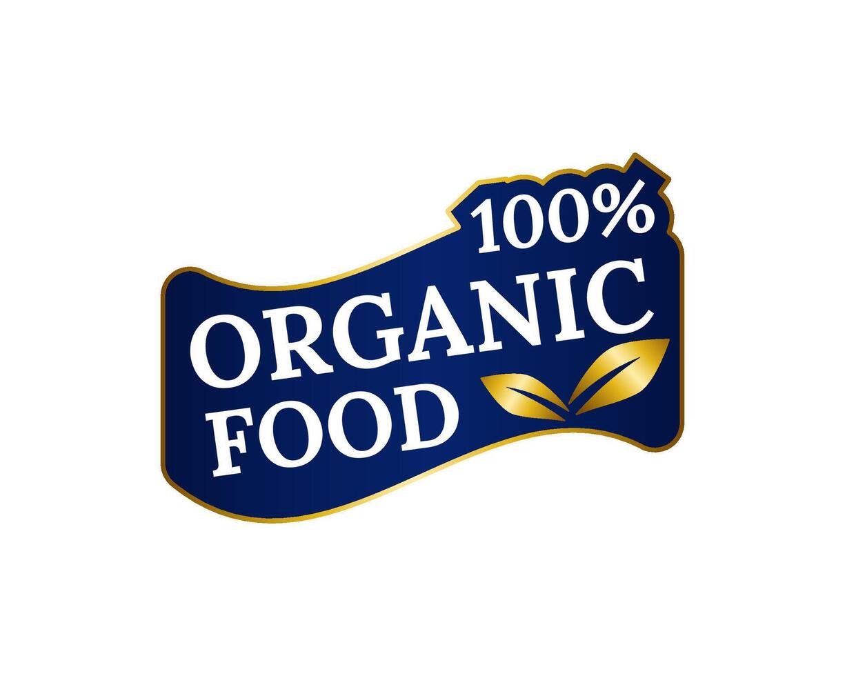 Blue label with rustic design for fresh, eco friendly branding. vector