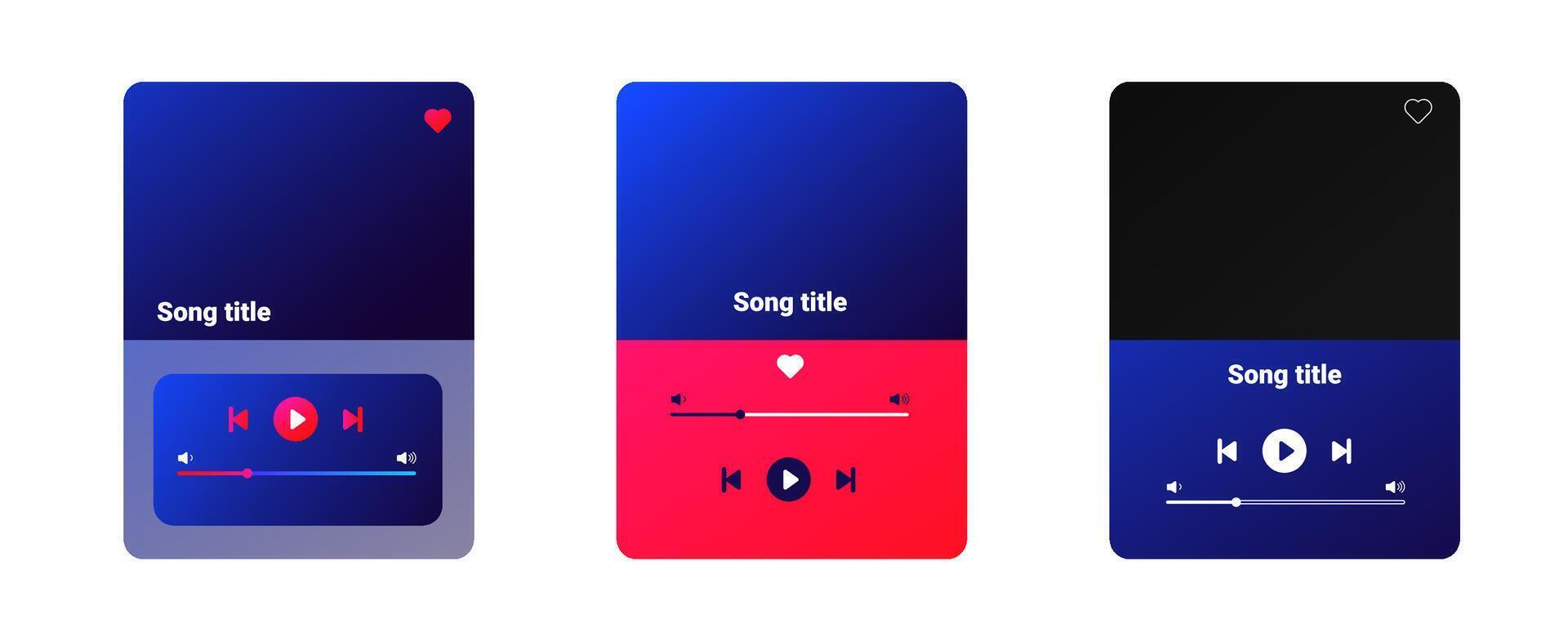 Simple music player app with essential playback controls. vector