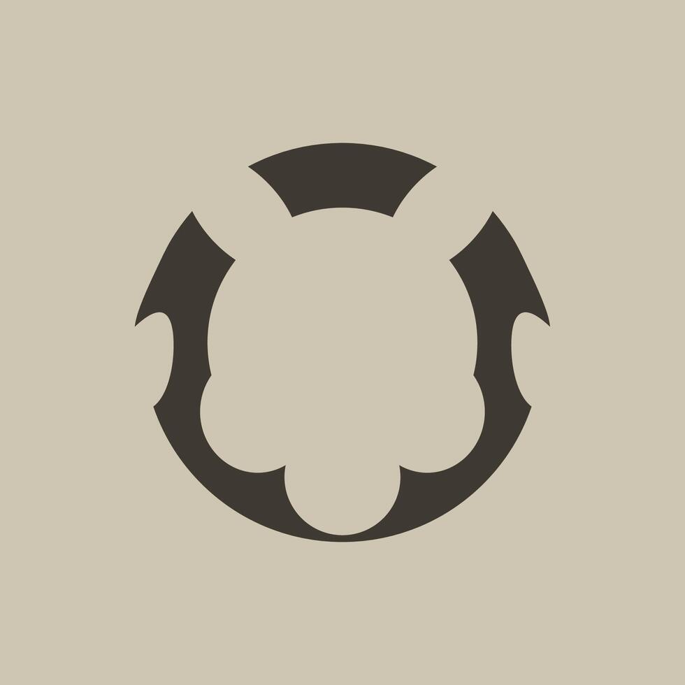 Aggressive black frame with horns for a dark profile. vector