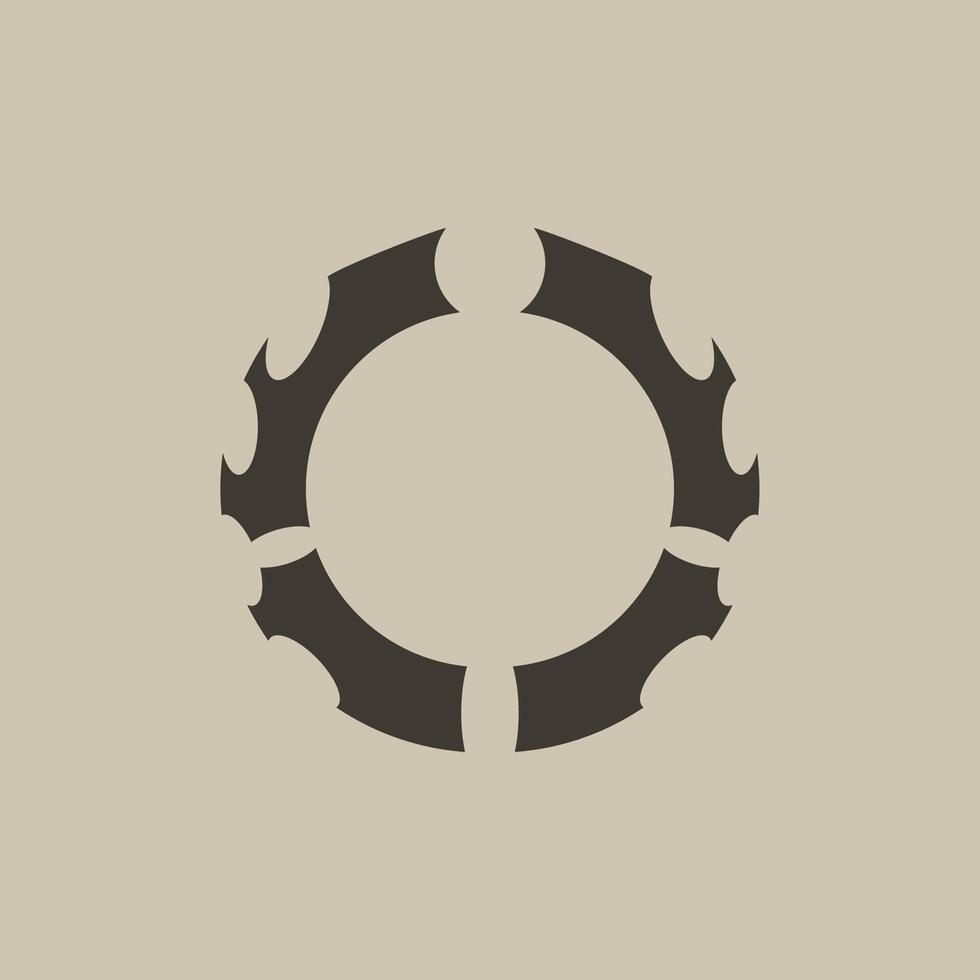 Gothic black avatar frame with a futuristic, demonic style. vector