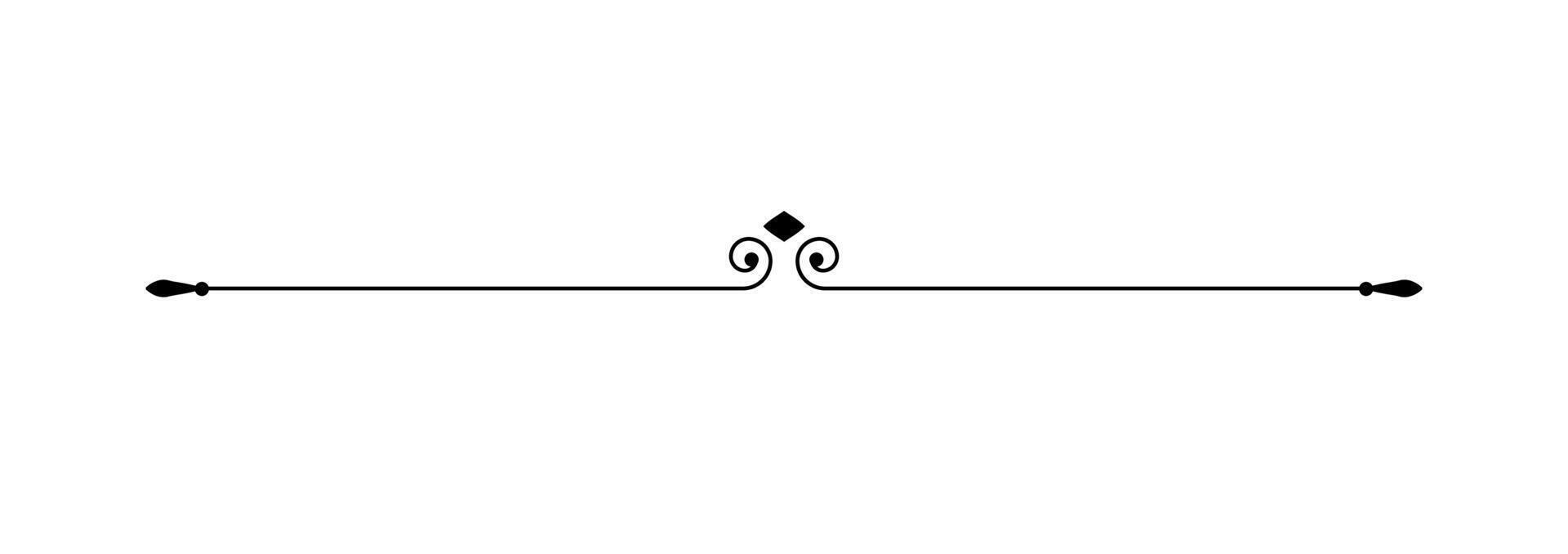 Thin ornamental frame with swirls for vintage decorations. vector