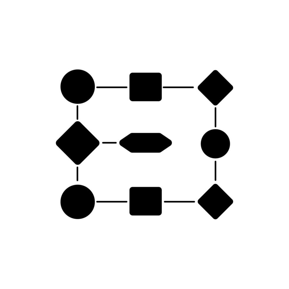 Minimal flowchart for hierarchy, team planning, and system layout. vector