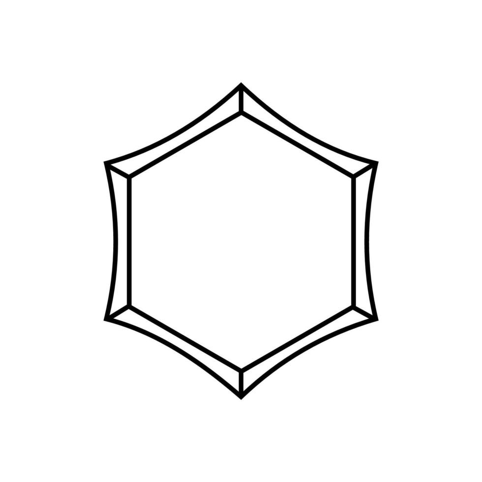 Black hex with spiritual and mystical symbols. vector