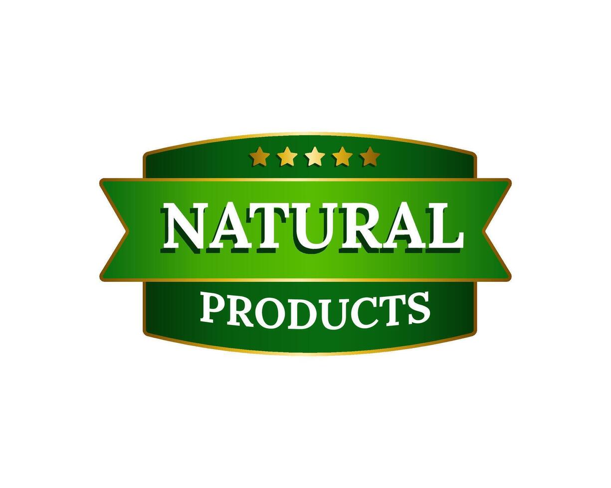 Green emblem for quality organic and healthy products. vector