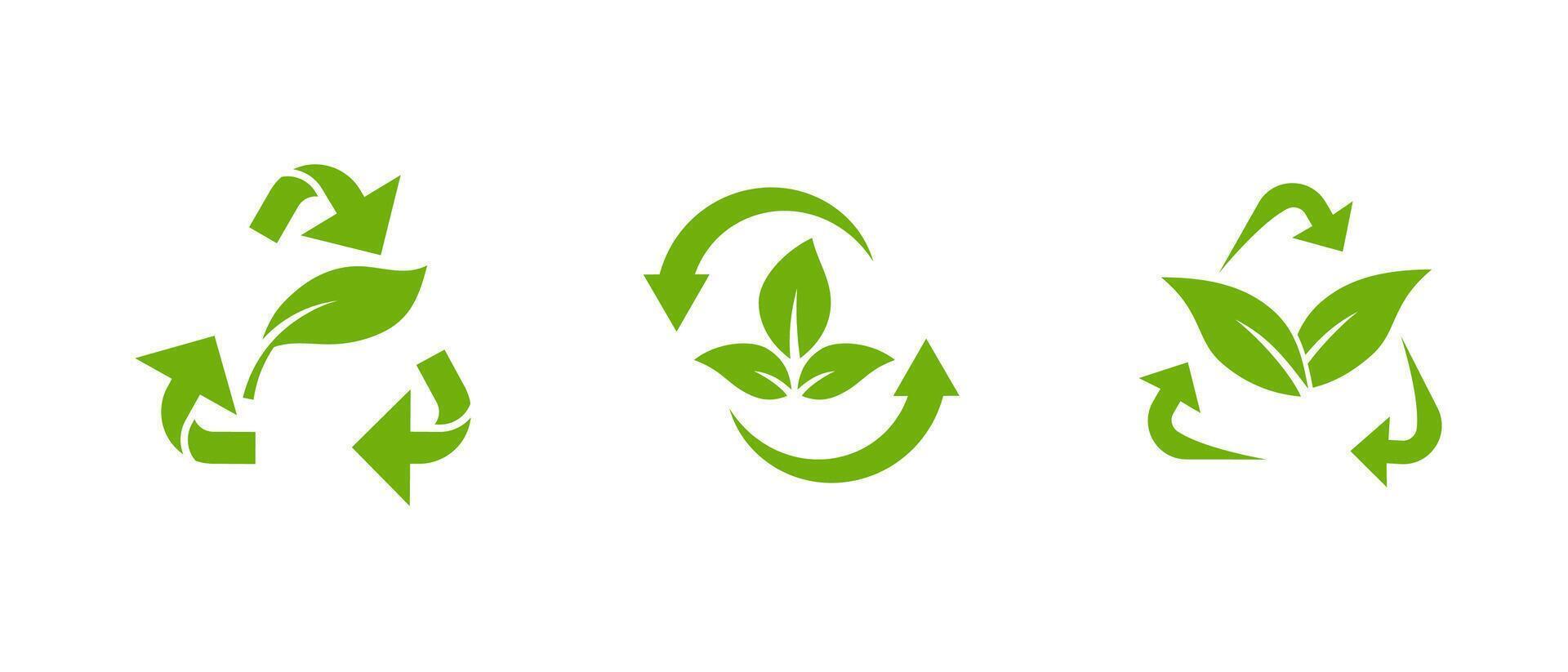 Green leaf icon with outline for eco-friendly and sustainable designs. vector