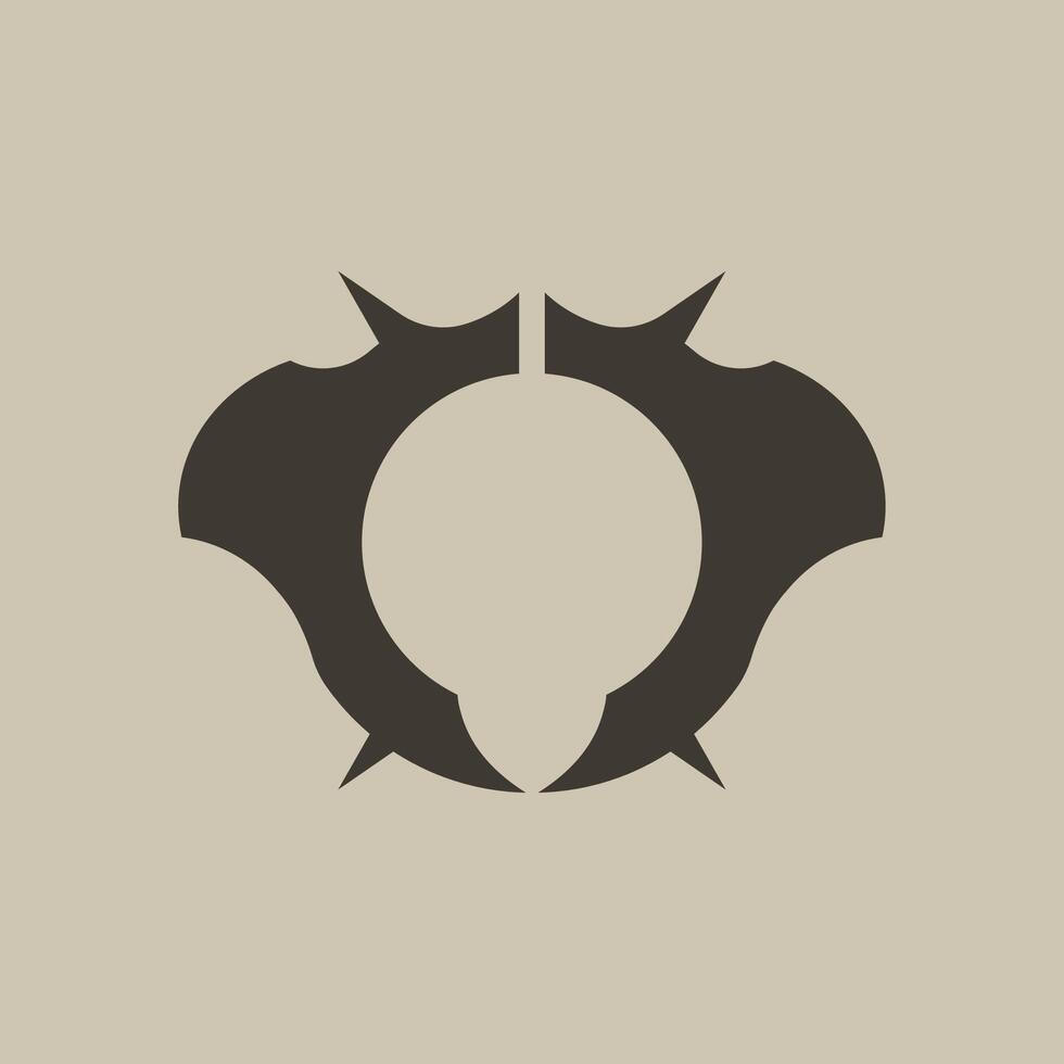 Black frame with horns for a devilish, scifi profile. vector