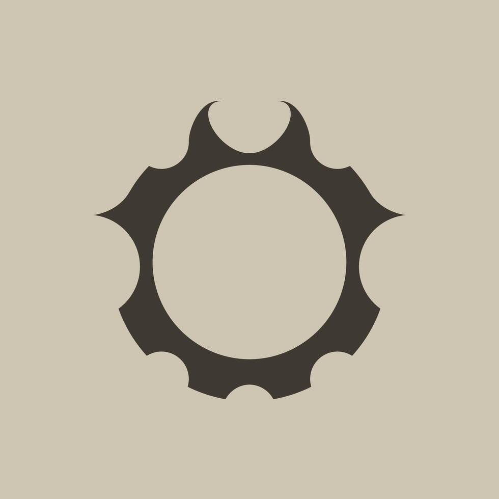 Gothic black avatar frame with horns for an aggressive profile. vector