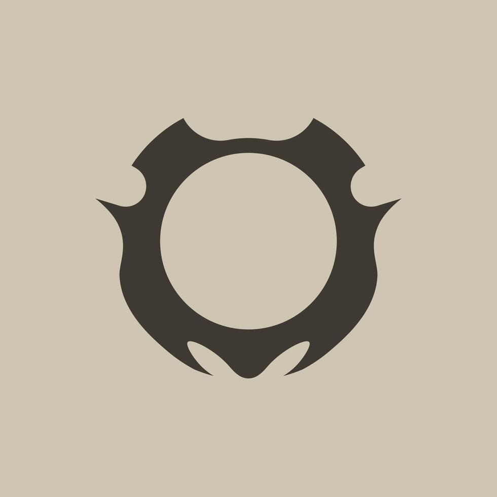 Gothic and scifi inspired avatar frame in black, featuring a round border with horned elements, ideal for a demonic, edgy user profile. vector