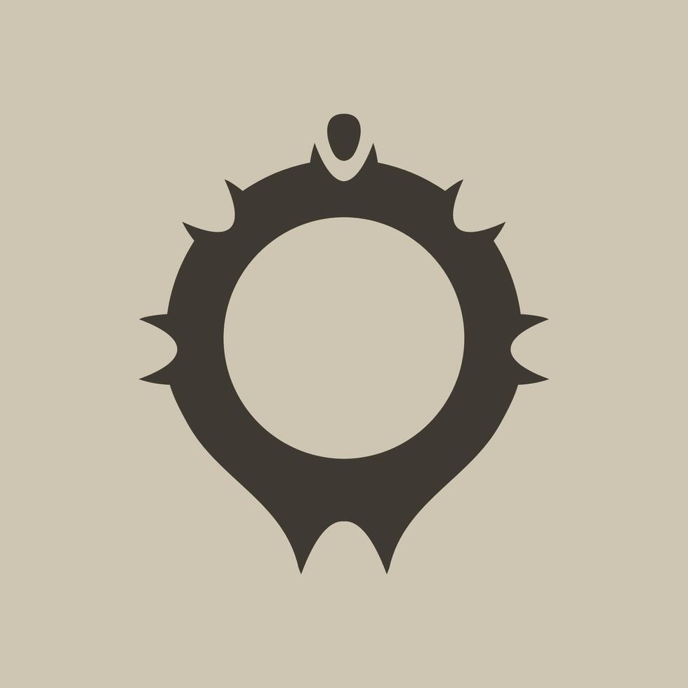 Dark avatar frame with horns for a scifi and gothic profile. vector