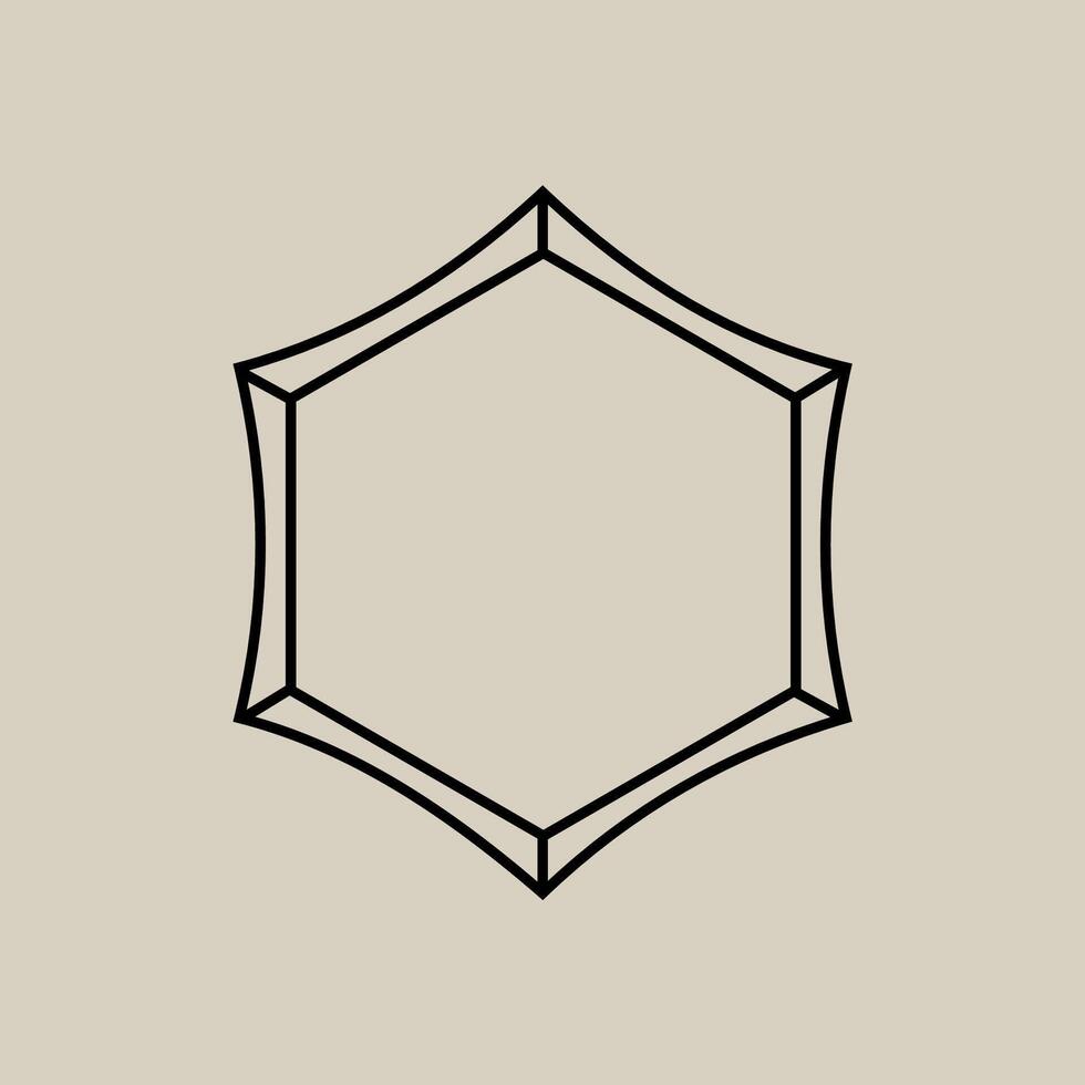Black hexagon with sacred symbols and geometry. vector