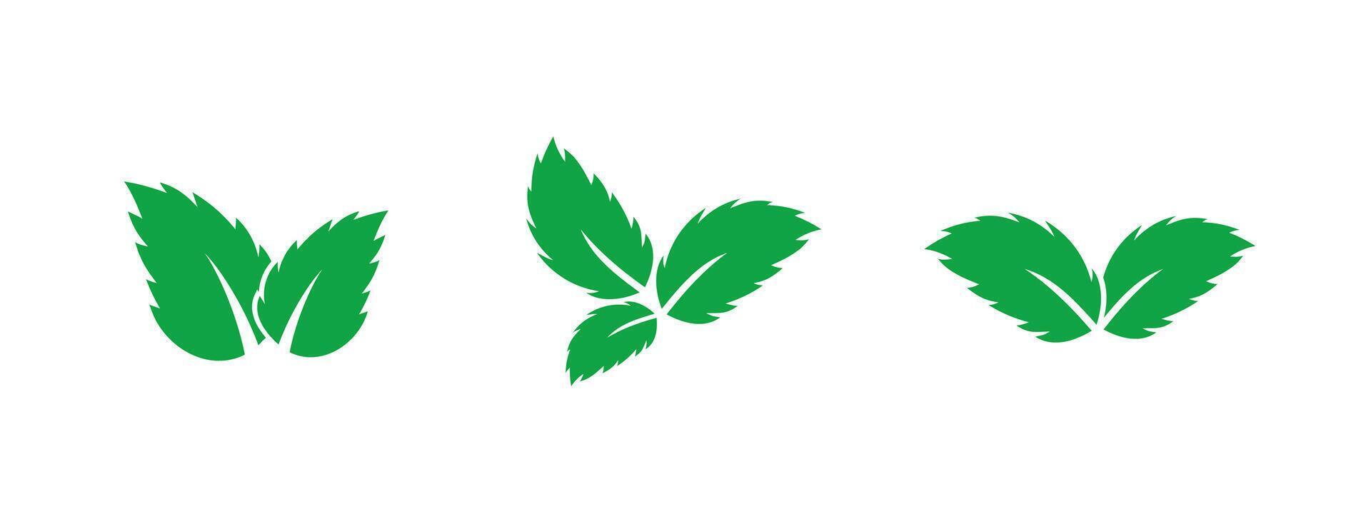 Green leaf icon symbolizing health, sustainability, and organic products. vector