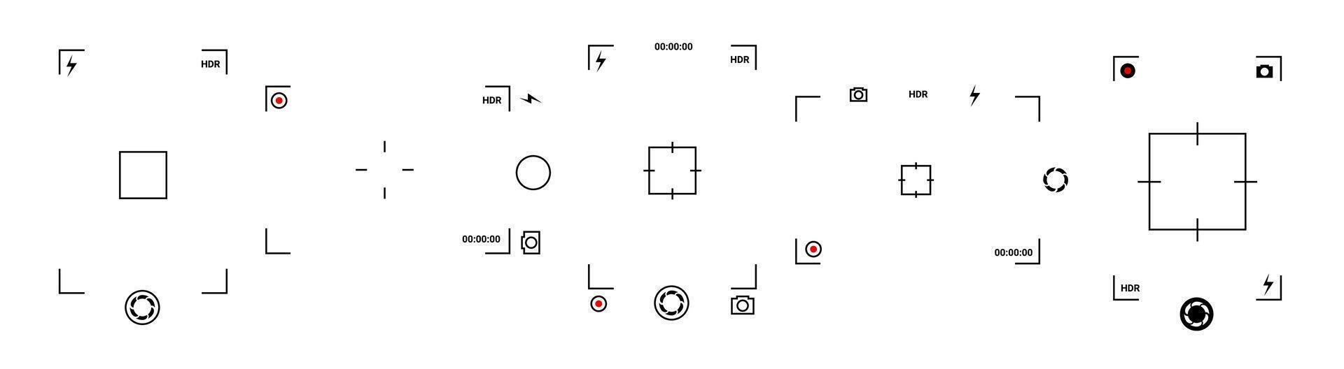 and photo interface with zoom and focusing features. vector