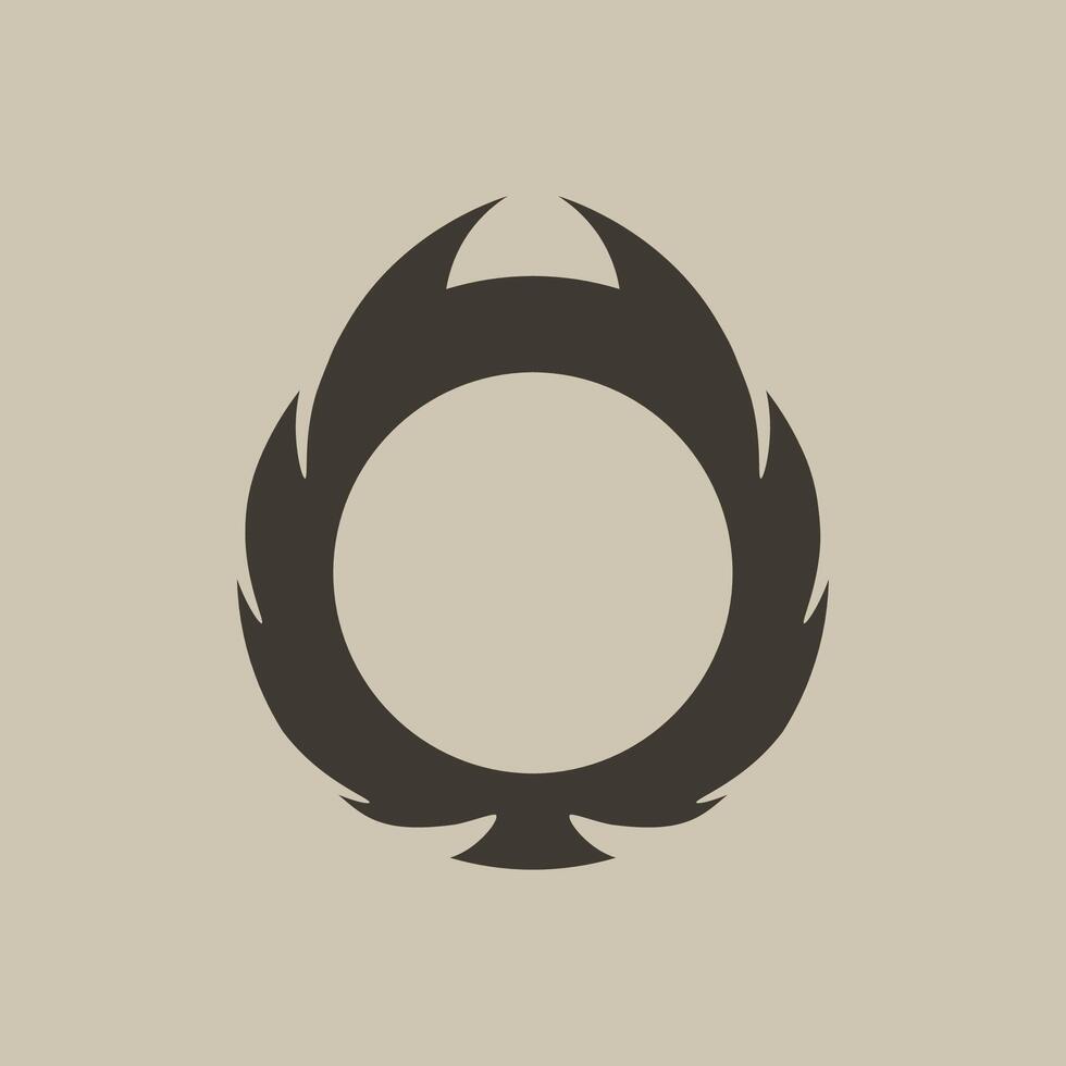 Black avatar frame with horns for a dark, scifi aesthetic. vector