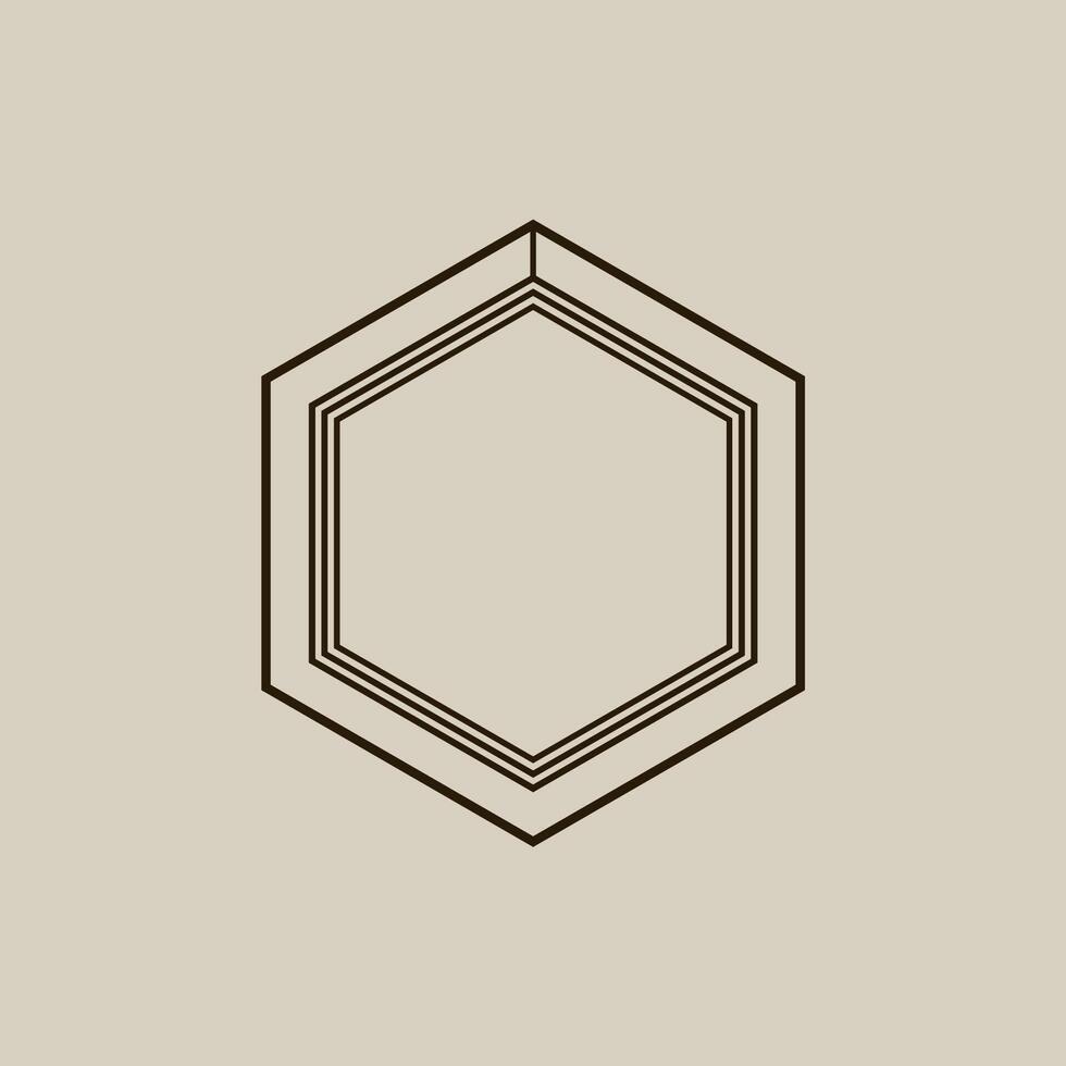 Hexagon with mystical, occult symbols. vector