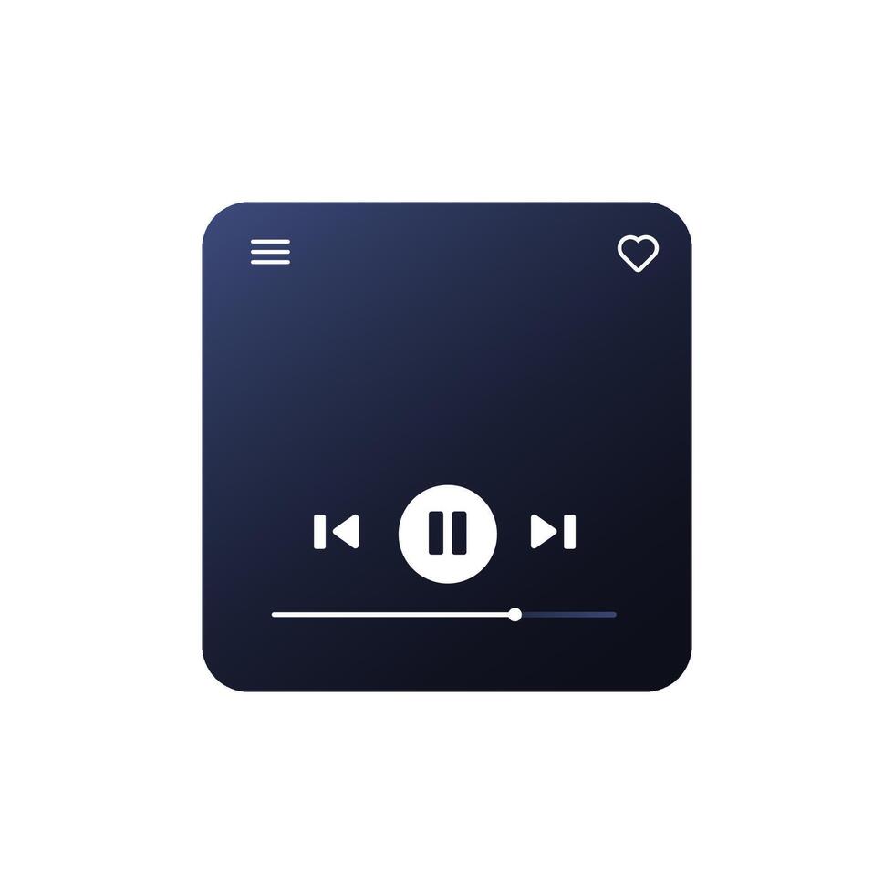 Colorful audio player with modern controls for playlist management. vector