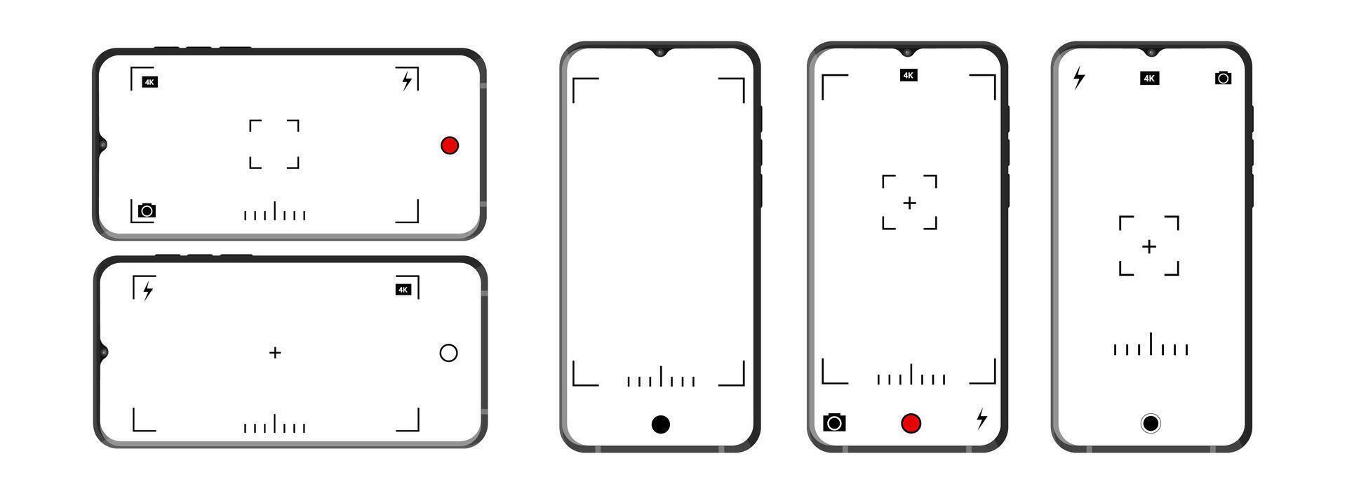 Photography interface with zoom and viewfinder options. vector