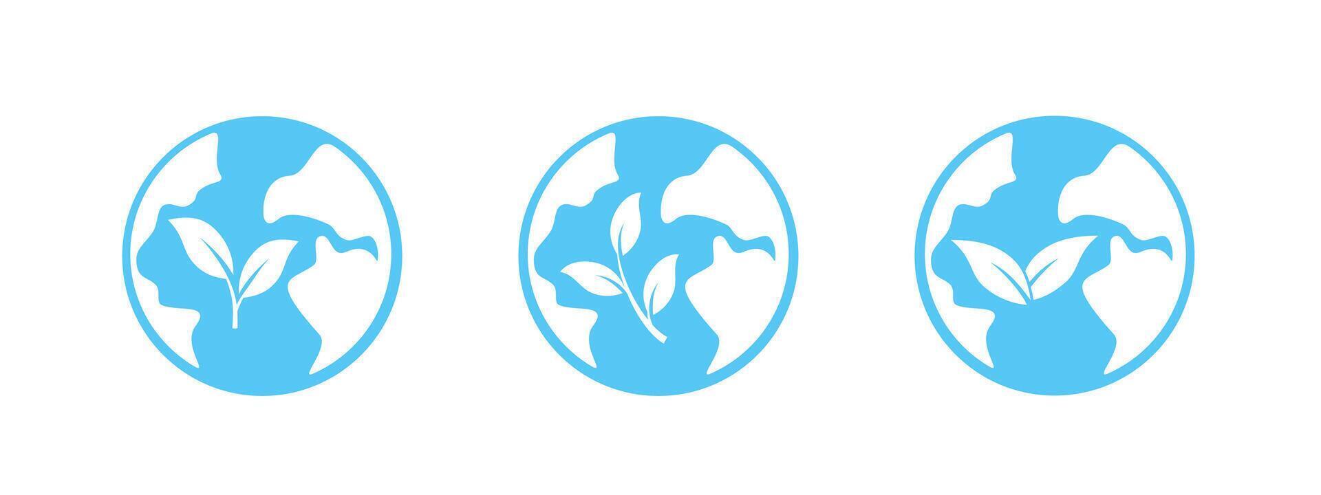 Green and blue circular leaf icon for eco-friendly and natural themes. vector