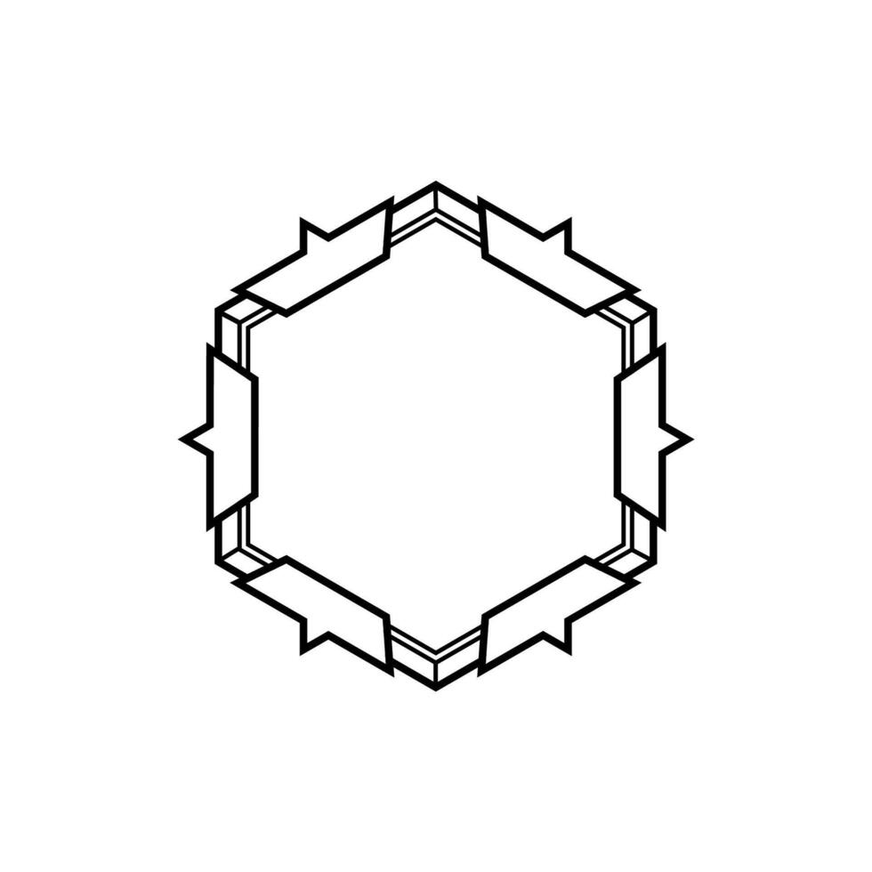 Hexagonal form with occult and spiritual design. vector