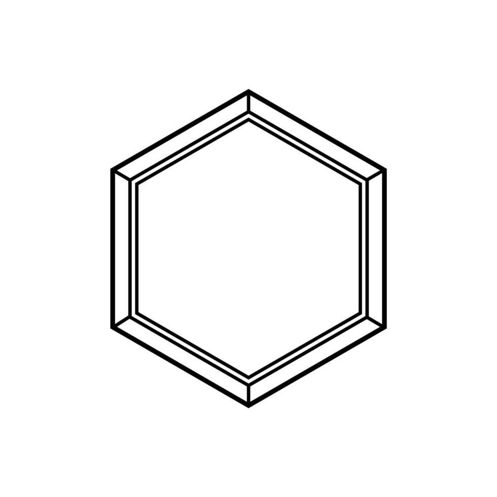 Mystic hexagon with alchemical and sacred lines. vector