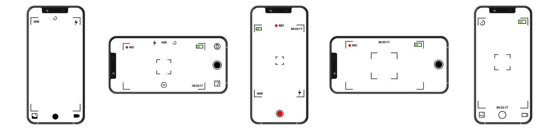 Photo and app with customizable interface options. vector