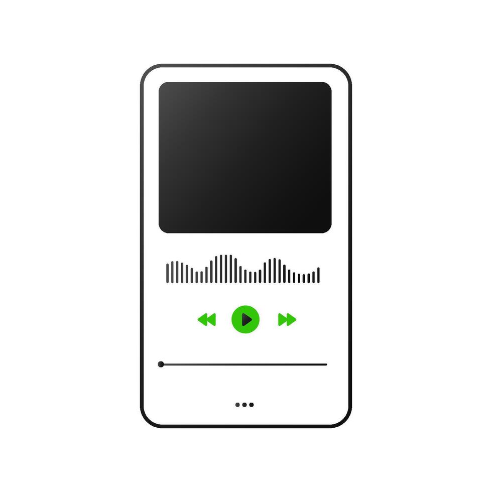 Interactive music player with colorful playlist and track options. vector