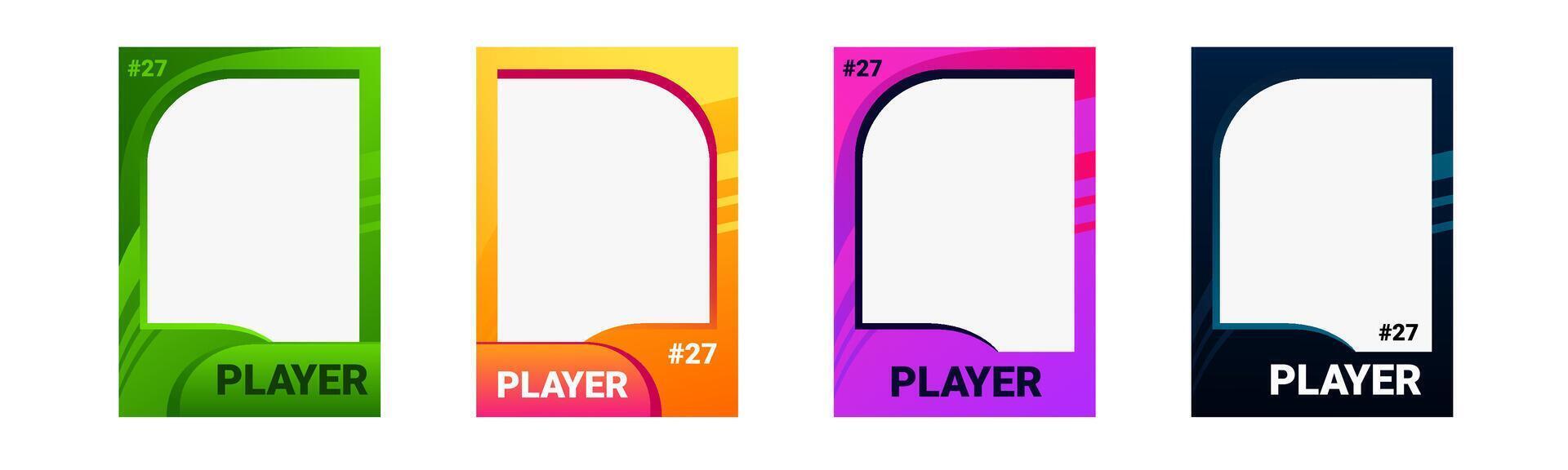 Colorful player card for professional team identity. vector