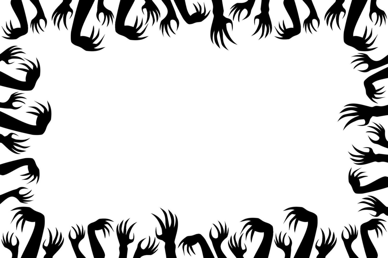 Creepy hands with claws for spooky Halloween themes. vector