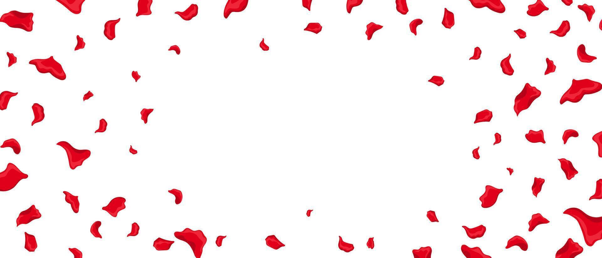 Scattered rose petals representing love and festive celebrations. vector